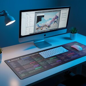 Linux Cheat Sheet Desk Mat | Linux Shortcut Key Mouse Pad | Water ...