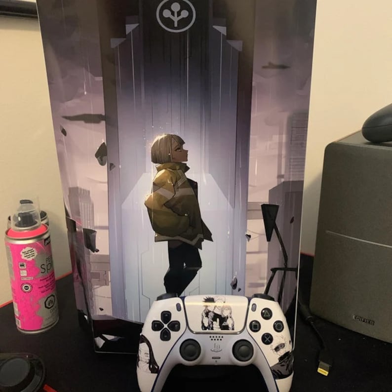 Custom PlayStation 5 skin decals with personalized design