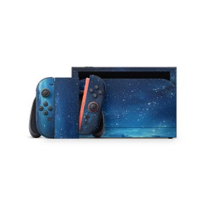 Nintendo Switch 2 Dark Blue Galaxy Skin | Night Sky Vinyl Wrap for Console, Joy-Cons & Dock