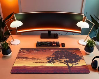 Sunset Tree Desk Mat – XL Gaming Mouse Pad