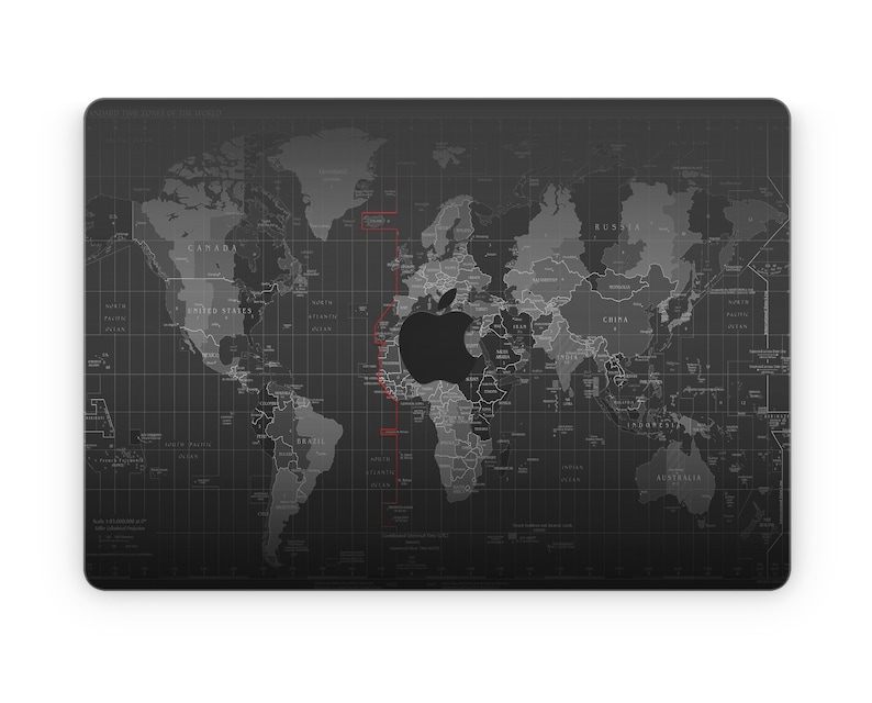 世界地図MacBookスキンシール - 世界地図MacBook Proスキンシールビニールラップ - MacBook Pro & Airモデル、M1、M2、13インチ、14インチ、16インチ、全モデル対応フルカバースキンシール 画像 3