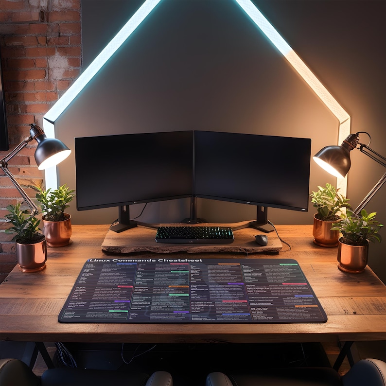 Linux Cheat Sheet Desk Mat | Linux Shortcut Key Mouse Pad | Water ...
