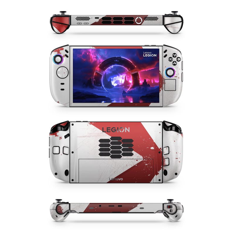 Legion Go 2 Red Abstract Skin | Red & White Vinyl Wrap for Lenovo - Etsy