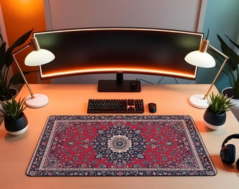 Anatolian Rug Mouse Pad | Water-Resistant Persian Desk Mat, Gamer Gift
