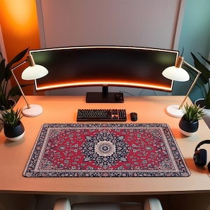 Turkish Rug Gaming Mouse Pad: Water Resistant Persian Desk Mat