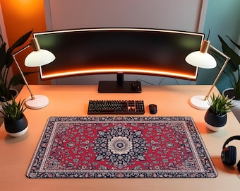 Turkish Rug Gaming Mouse Pad: Water Resistant Persian Desk Mat