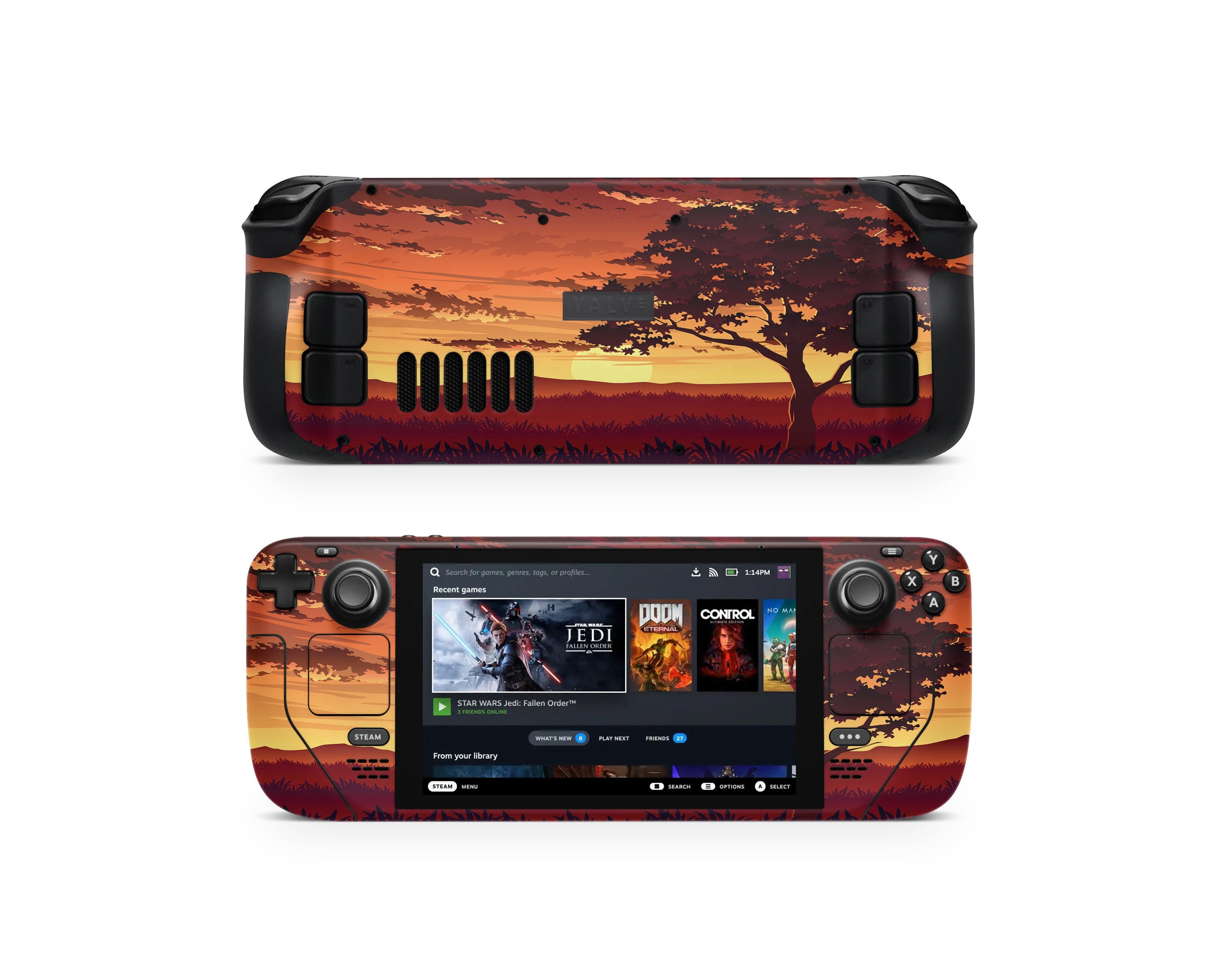 Sunset Steam Deck Skin, Protective Steam Deck Console Decal Wrap, Custom Game Console Vinyl, Steam Deck Valve Skins Vinyl Sticker