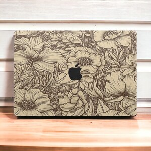 Vintage Floral MacBook Skin - Quality MacBook Pro Skin Vinyl Wrap - Full cover skin for MacBook Pro & Air Models, M1, M2, 13&quot;, 14&quot;, 16, All