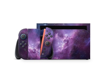 Nintendo Switch 2 Purple Nebula Skin | Galaxy Vinyl Wrap for Console, Joy-Cons & Dock