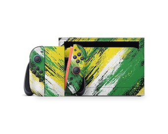 Nintendo Switch 2 Brazil Color Skin | Green Yellow Vinyl Wrap for Console, Joy-Cons & Dock