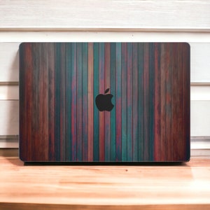 Colorful Wooden MacBook Skin - Quality MacBook Pro Skin Vinyl Wrap - Full cover skin for MacBook Pro & Air Models, M1, M2, 13&quot;, 14&quot;, 16&quot;