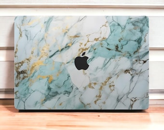 Vinilo protector para MacBook color azul mármol