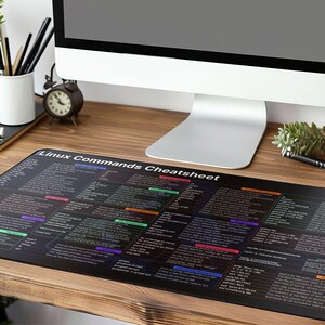 Linux Cheat Sheet Desk Mat | Linux Shortcut Key Mouse Pad | Water ...