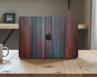 Colorful Wood MacBook Skin – Vinyl Wrap Full Cover