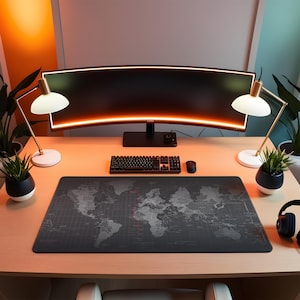 World Map Extended Mouse Pad | Non-Slip Desk Mat for Gaming & Office