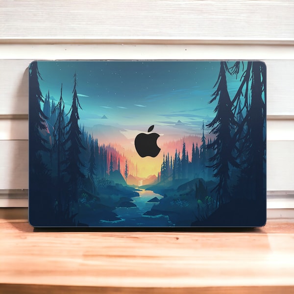 Vector Forest MacBook Skin - Dawn MacBook Pro Skin Wrap - Full cover skin for MacBook Pro & Air Models, M1, M2, 13", 14", 16, All
