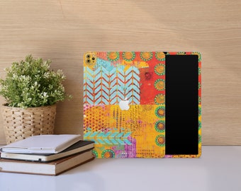 Funda para iPad con estampado floral vintage, estilo boho.