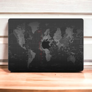 World Map MacBook Skin - World Map MacBook Pro Skin Vinyl Wrap - Full cover skin for MacBook Pro & Air Models, M1, M2, 13", 14", 16, All