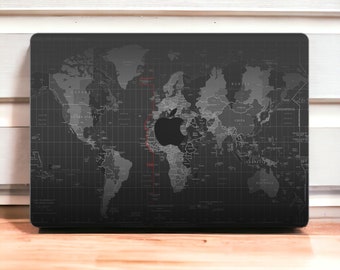 World Map MacBook Skin - World Map MacBook Pro Skin Vinyl Wrap - Full cover skin for MacBook Pro & Air Models, M1, M2, 13&quot;, 14&quot;, 16, All