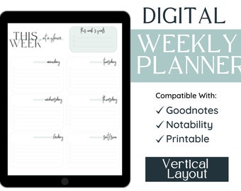 Weekly Digital Planner | Vertical Layout | GoodNotes Template | GoodNotes Planner | 2023 Digital Planner
