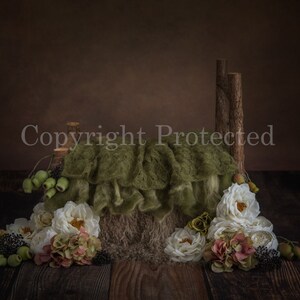 Neonato Digital Background Letto in legno - OLIVE