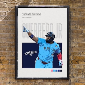 Toronto Blue Jays Poster (Unframed) - Guerrero Jr Print, Sports Wall Art, Gift for Baseball Fans