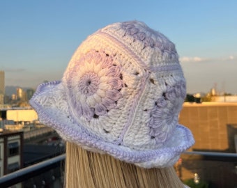 Crochet Granny Square Bucket Hat Pattern