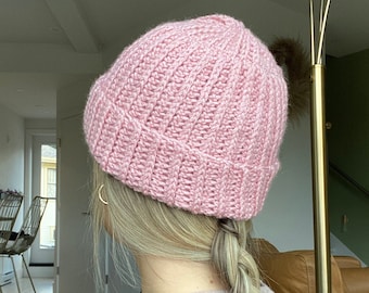 Crochet Ribbed Beanie Pattern