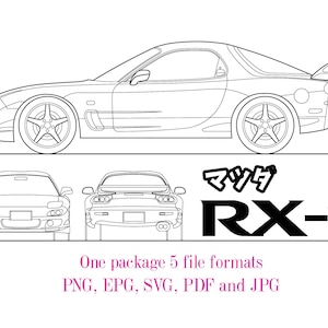 Mazda Rx7 FD. Instant download JDM legend svg, eps, pdf, jpg and png