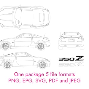 Nissan 350z vector file. png, svg, eps, pdf, jpeg