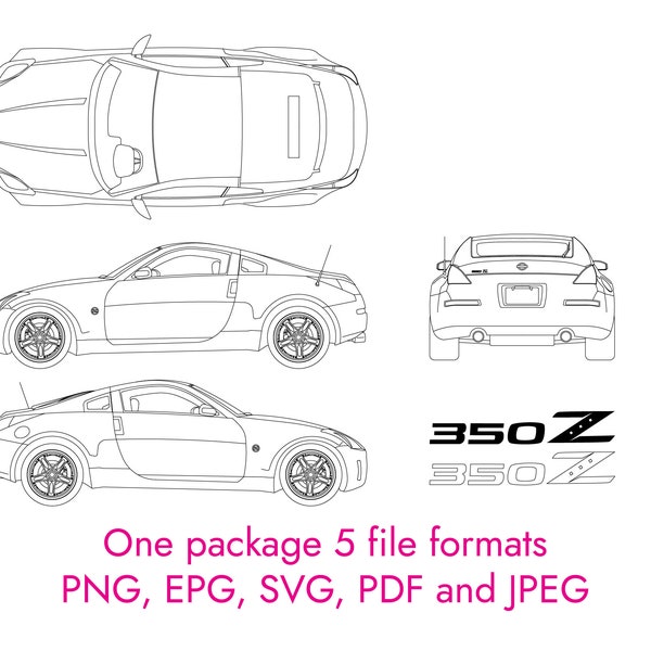 Nissan 350z vector file. png, svg, eps, pdf, jpeg