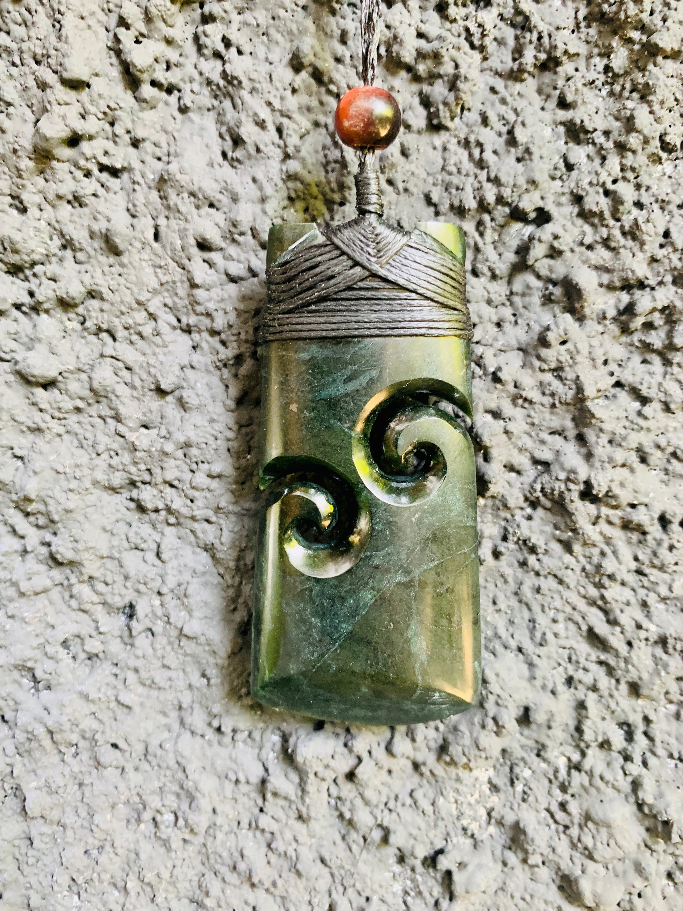 Maori Inspired Black Jade Necklace Double Koru Toki Pendant Etsy