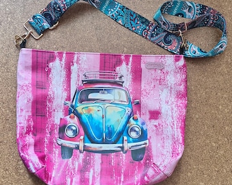 Shoulder bag faux leather with lining, VW Beetle