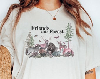 Woodland Animals, Wildlife Lover Shirt, Forest Animals, Wildlife Lover Shirt, Vintage shirt, Forest Animal Shirt, Cottagecore, Vintage Gift