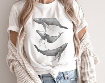 Humpback whale watercolor tee, humpback whale graphic tee, Humpback whale Shirt, Marine Biologist shirt, Humpback Whale research tee