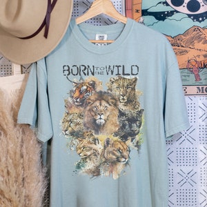 ヴィンテージスタイルのビッグキャットシャツ、ワイルドキャット保護Tシャツ、ワイルドキャットTシャツ、ビッグキャット愛好家Tシャツ、野生動物保護Tシャツ、ヴィンテージビッグキャットTシャツ