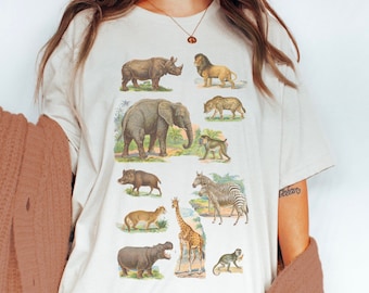 Vintage Jungle Animals Shirt, Jungle Animals Shirt, Vintage Shirt, Africa Shirt, Jungle tshirt, Safari T-shirt, Vintage Graphic Animal