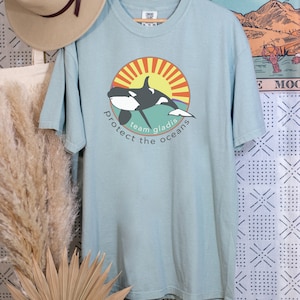 Team Gladis Orca tee, Killer Whale tee, Ocean Conservation Tee, Sink The Rich tee, Killer whale graphic tee, Retro Killer whale, 90&#39;s style