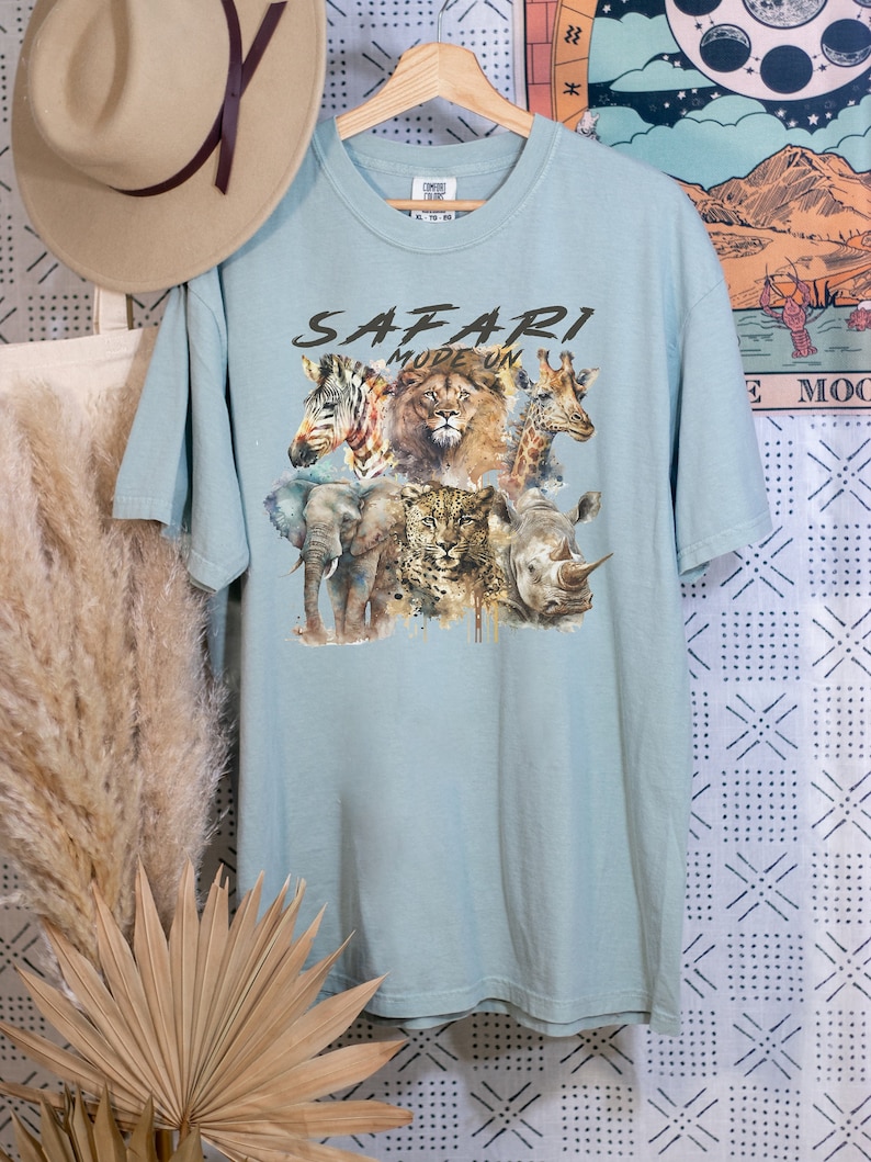 Kenya Wildlife Graphic Black T-Shirt