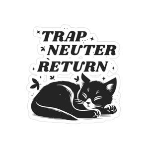 Sticker sticker trap onzijdig vrijgeven, TNR autosticker, TNR sticker binnen/buiten, sticker kattenredding, cadeau voor kattenredder, sticker kattenwelzijn