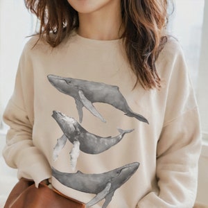 Humpback whale watercolor, humpback whale graphic sweatshirt, Whale Watching hoodie, Marine Biologist shirt, Humpback Whale research tee