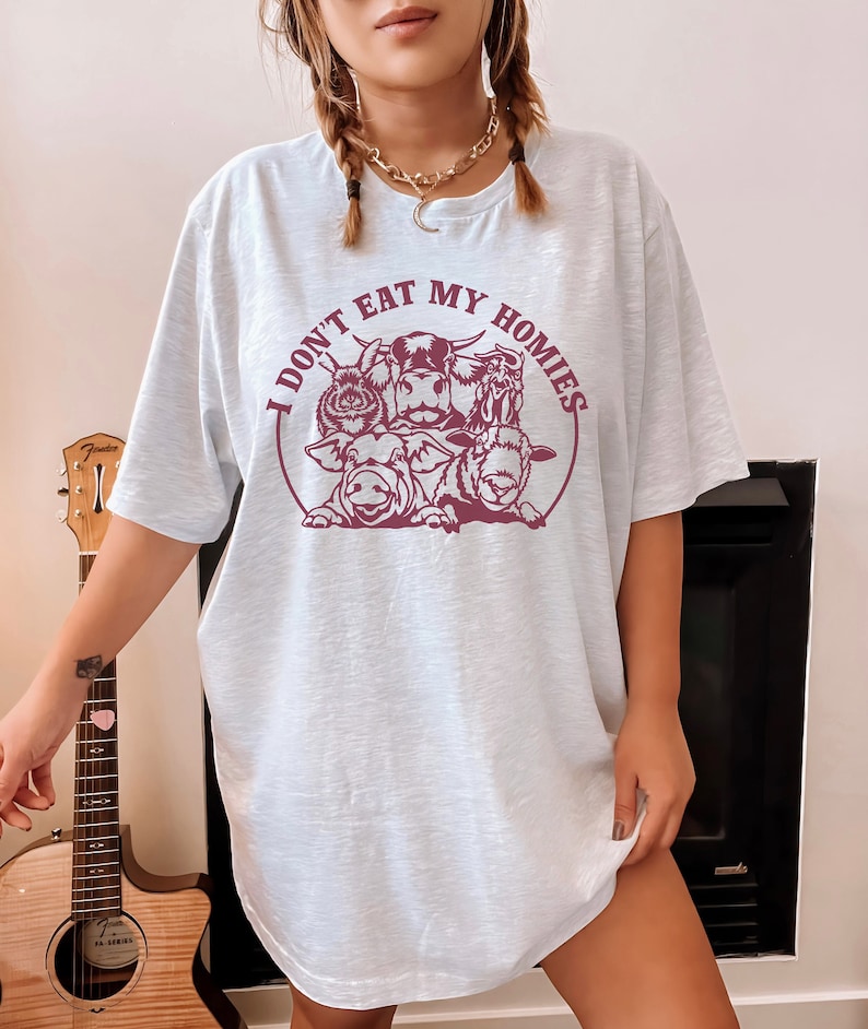 Cool vegan friendly shirt, vegan activism tee, activist animal rights shirt, vegan diet shirt, i don't eat animals tee, funny vegan shirt image 1