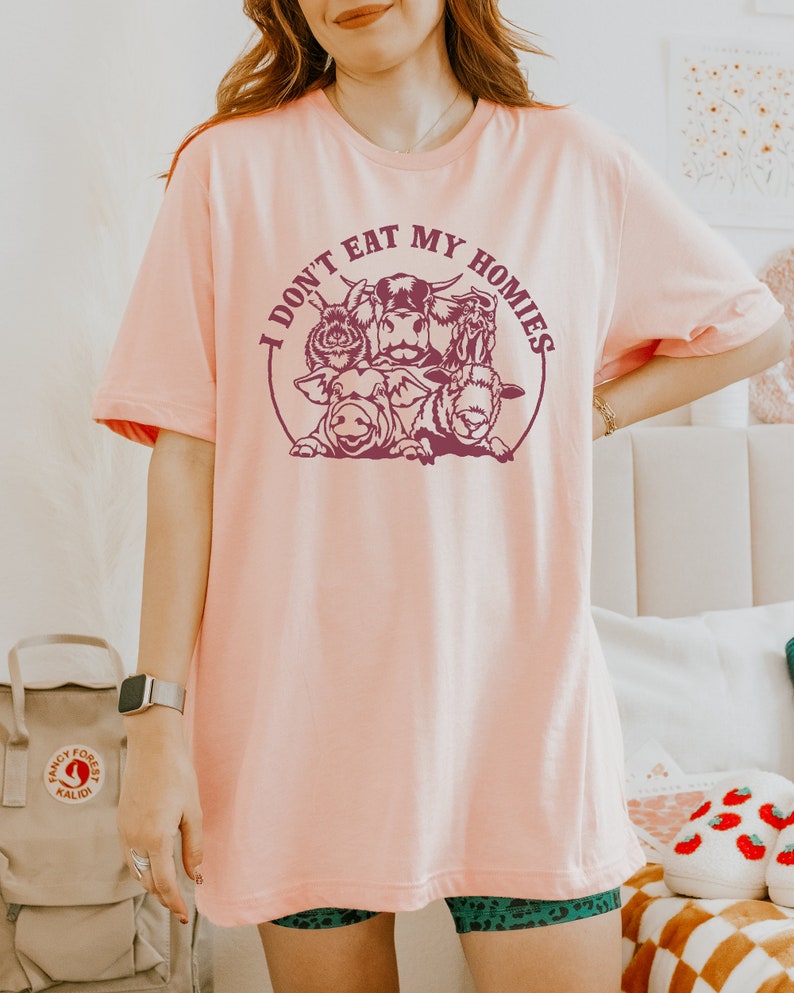 Cool vegan friendly shirt, vegan activism tee, activist animal rights shirt, vegan diet shirt, i don't eat animals tee, funny vegan shirt image 3