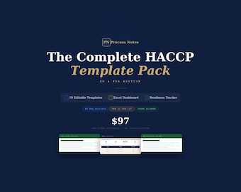 HACCP-mallpaket EU- och FDA-utgåva