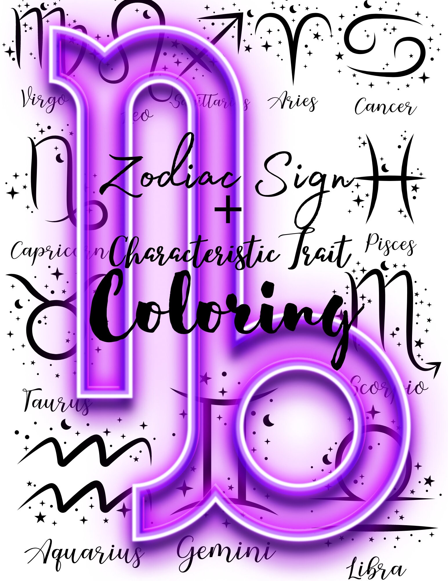 Zodiac Specialzodiac Signsadult & Teenage Coloring - Etsy ...