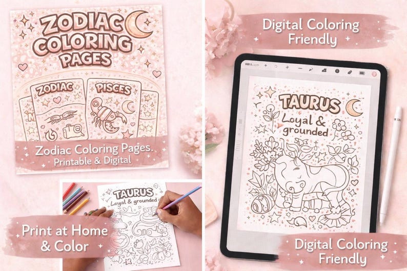 zodiac coloring pages