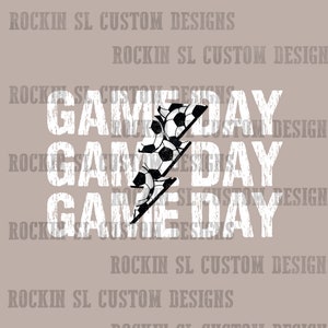 Game Day Distressed Lightning Bolt - Soccer - Digital File - PNG