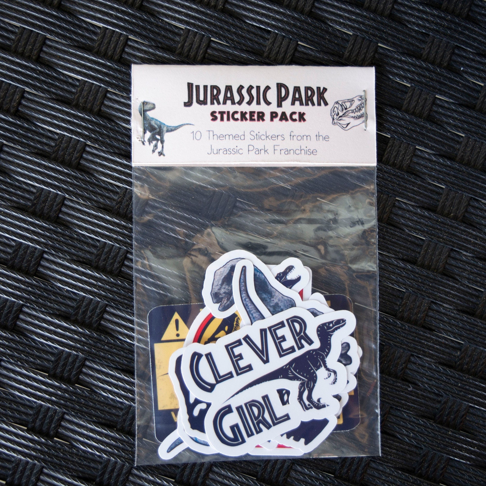 Jurassic Park Sticker Pack 10 Jurassic Park / Jurassic World Themed Stickers  