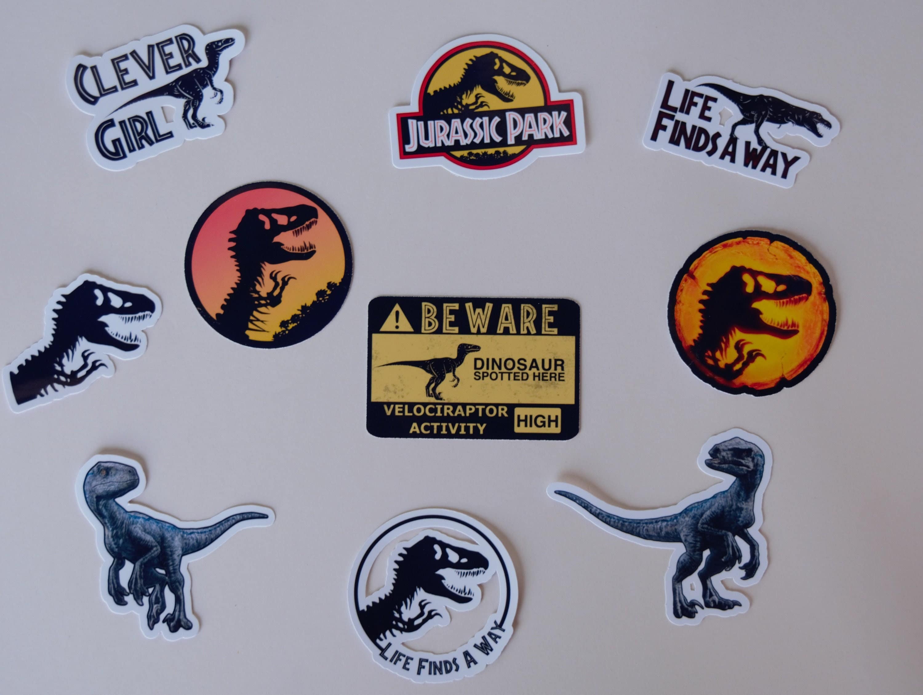 Jurassic Park Sticker Pack 10 Jurassic Park / Jurassic World Themed  Stickers 