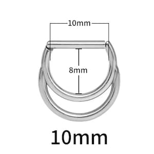 16G Surgical Steel Double Septum Ring/ Layered Septum Clicker/ Stacked Daith Hoop/ Septum Hoop Gold Silver/ Cartilage Hoop 1.2mm 8mm/ 10mm 10MM